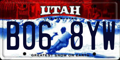UT license plate B068YW