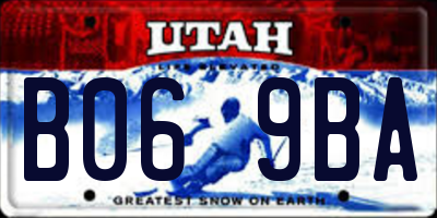 UT license plate B069BA