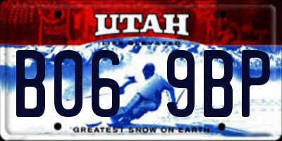 UT license plate B069BP