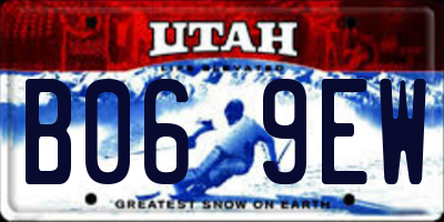 UT license plate B069EW