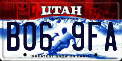 UT license plate B069FA