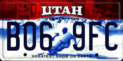 UT license plate B069FC