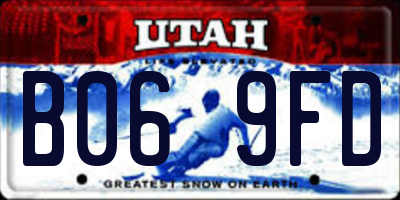 UT license plate B069FD