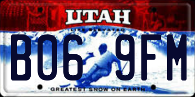 UT license plate B069FM