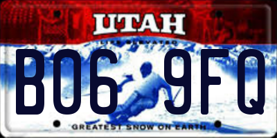UT license plate B069FQ
