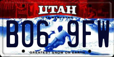 UT license plate B069FW