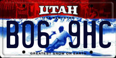 UT license plate B069HC