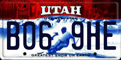 UT license plate B069HE