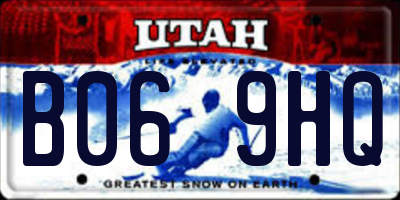 UT license plate B069HQ