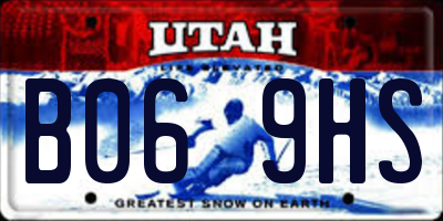 UT license plate B069HS