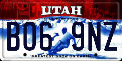 UT license plate B069NZ