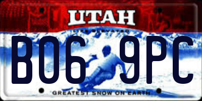 UT license plate B069PC