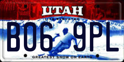 UT license plate B069PL
