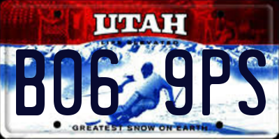 UT license plate B069PS