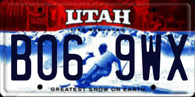 UT license plate B069WX