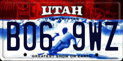 UT license plate B069WZ