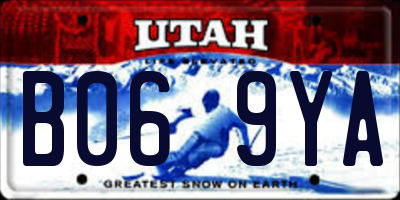 UT license plate B069YA