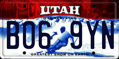 UT license plate B069YN