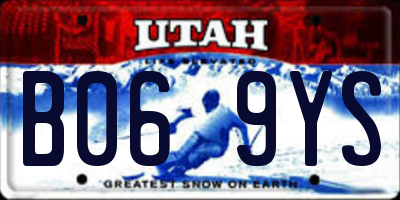 UT license plate B069YS