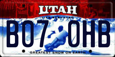 UT license plate B070HB