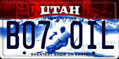 UT license plate B070IL