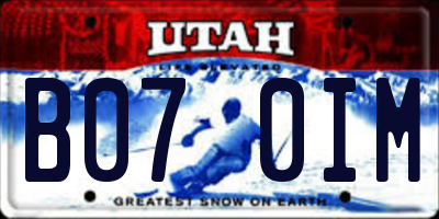 UT license plate B070IM