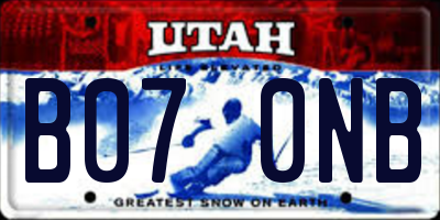 UT license plate B070NB