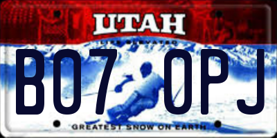 UT license plate B070PJ