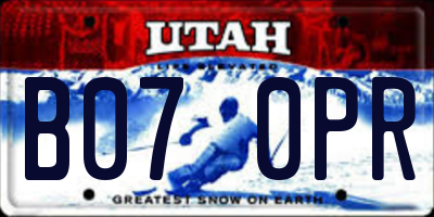 UT license plate B070PR