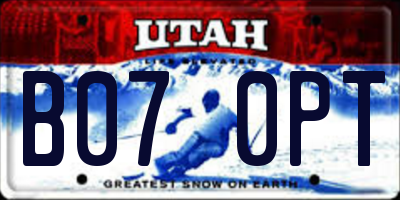 UT license plate B070PT