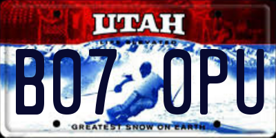 UT license plate B070PU