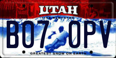 UT license plate B070PV