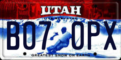 UT license plate B070PX
