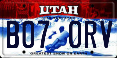 UT license plate B070RV