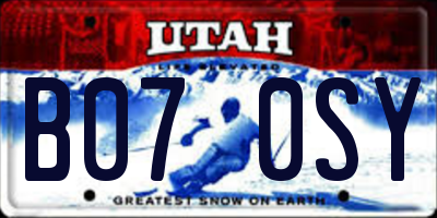 UT license plate B070SY