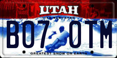 UT license plate B070TM
