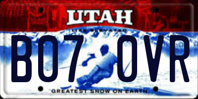 UT license plate B070VR