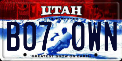 UT license plate B070WN
