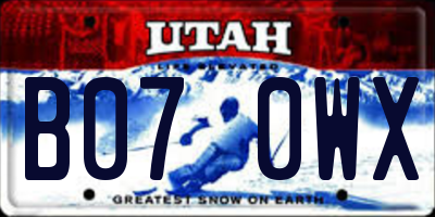 UT license plate B070WX
