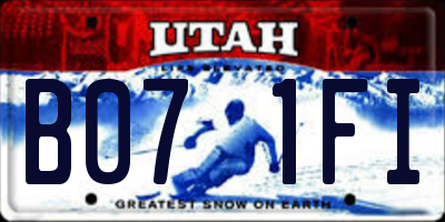 UT license plate B071FI