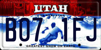 UT license plate B071FJ