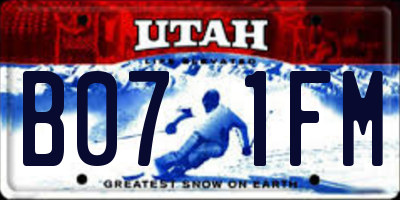 UT license plate B071FM