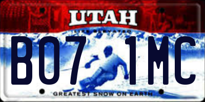 UT license plate B071MC