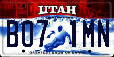 UT license plate B071MN