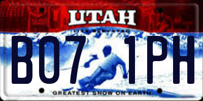 UT license plate B071PH