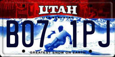 UT license plate B071PJ
