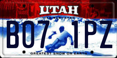 UT license plate B071PZ