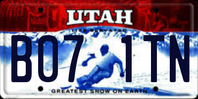 UT license plate B071TN