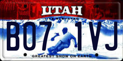 UT license plate B071VJ