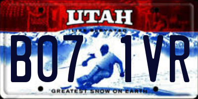 UT license plate B071VR